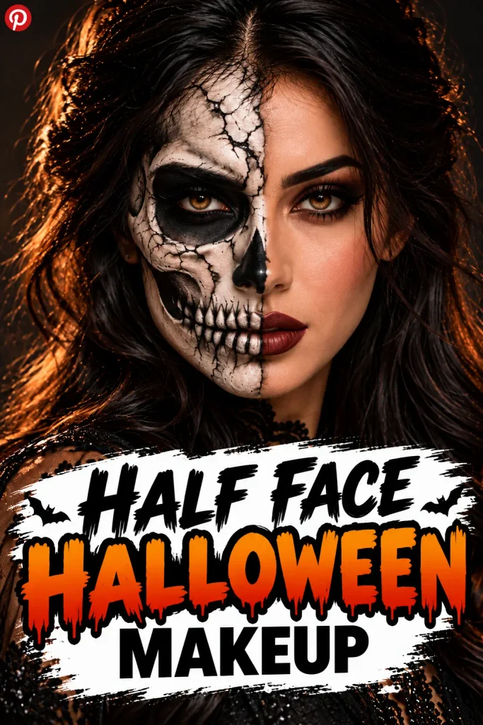 Easy Half Face Halloween Makeup