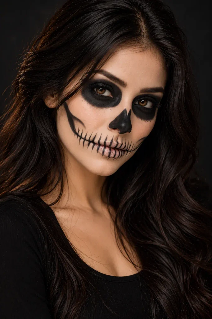 Simple Glam Skull Makeup