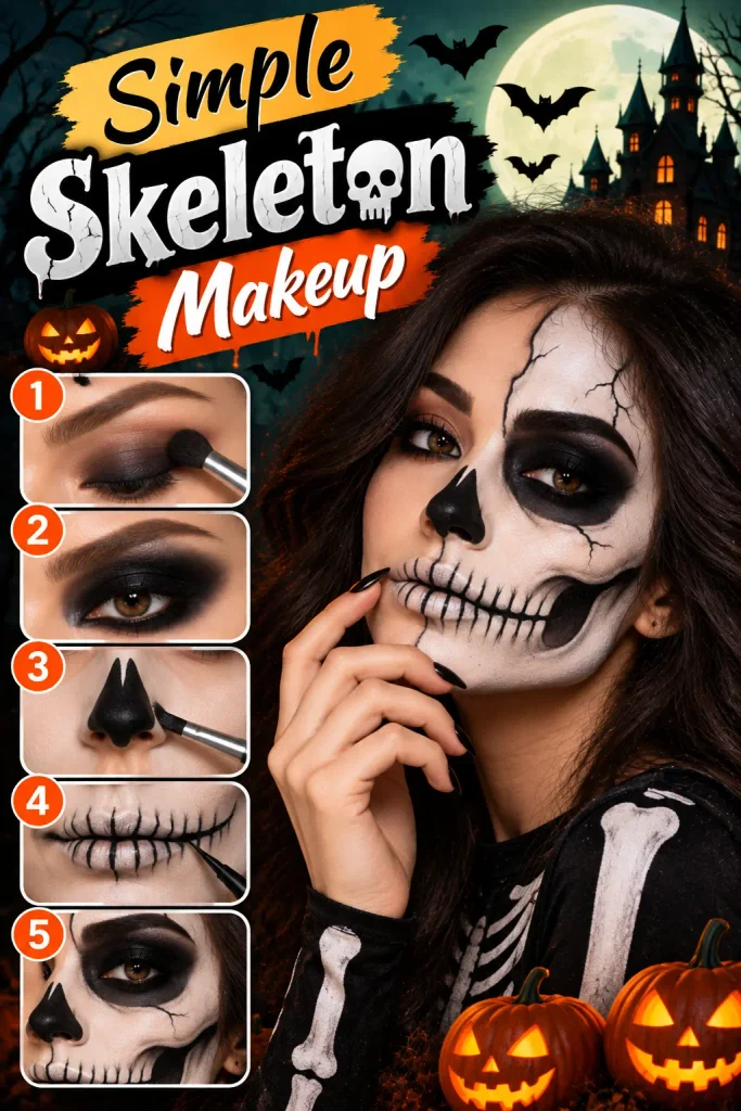 Simple Skeleton Makeup