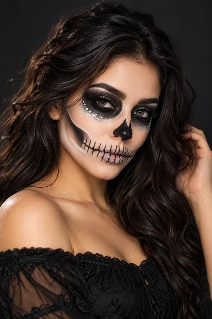 Simple Skeleton Teeth Makeup