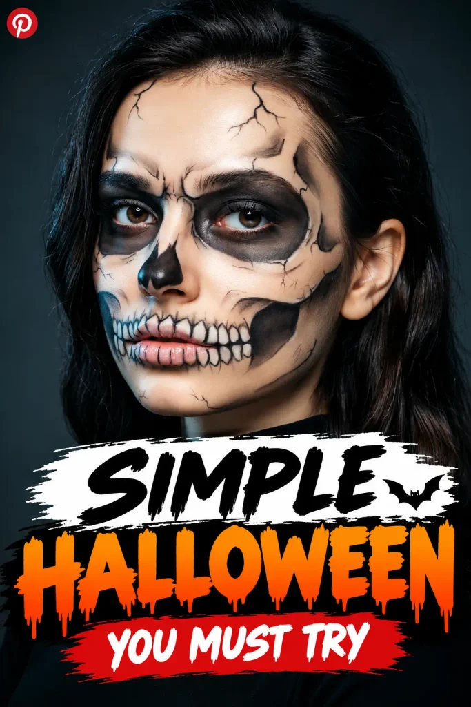 Simple Skull Makeup With Black Eyes
