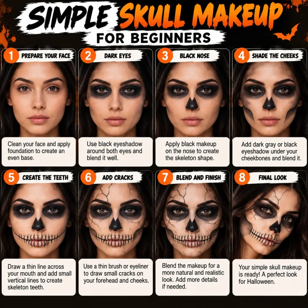 Simple Skull Makeup for Beginners