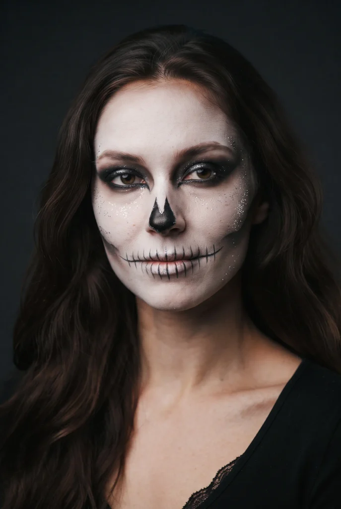 Simple Skeleton Teeth Makeup